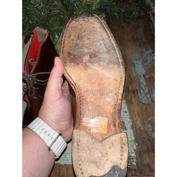 Jeffrey West Leather Chukka Boots With Laces Style 2125 - Picture 7 of 13